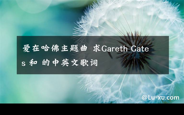 愛在哈佛主題曲 求Gareth Gates 和 的中英文歌詞