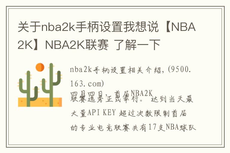 關于nba2k手柄設置我想說【NBA2K】NBA2K聯(lián)賽 了解一下