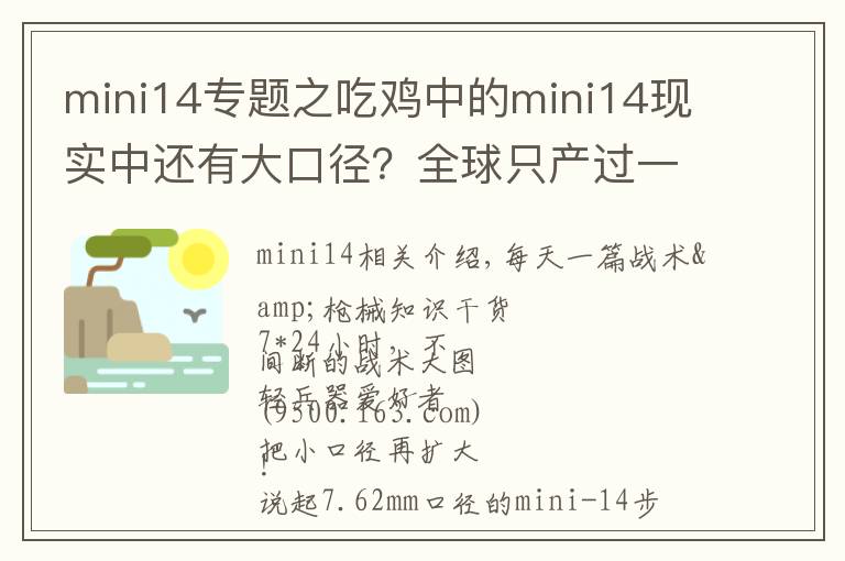 mini14專題之吃雞中的mini14現(xiàn)實(shí)中還有大口徑？全球只產(chǎn)過一百支！