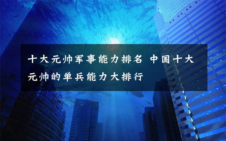 十大元帥軍事能力排名 中國(guó)十大元帥的單兵能力大排行