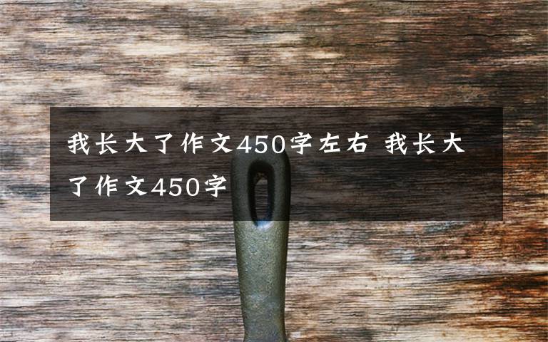 我長大了作文450字左右 我長大了作文450字