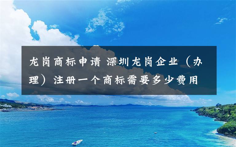 龍崗商標申請 深圳龍崗企業(yè)（辦理）注冊一個商標需要多少費用？