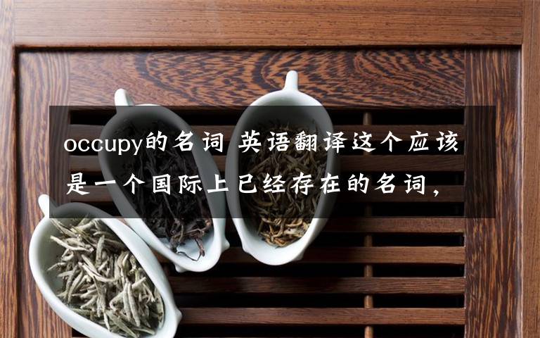 occupy的名詞 英語翻譯這個應(yīng)該是一個國際上已經(jīng)存在的名詞，就是找不到中文是怎么翻譯的。