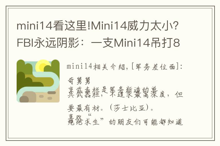 mini14看這里!Mini14威力太?。縁BI永遠(yuǎn)陰影：一支Mini14吊打8名探員