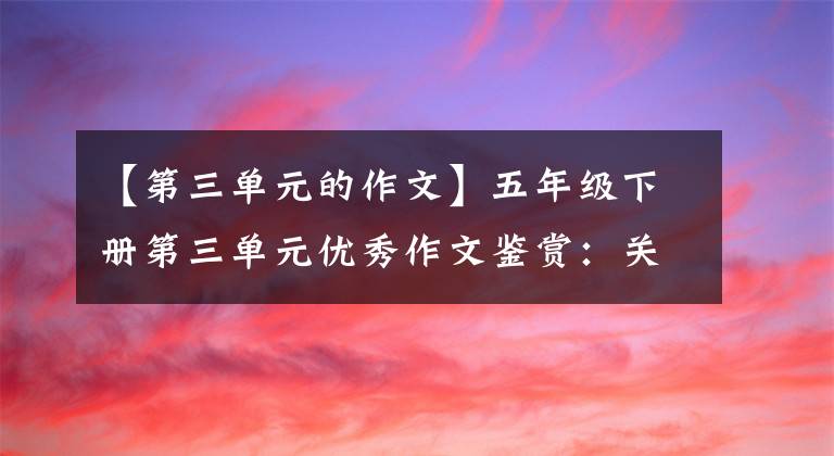 【第三單元的作文】五年級下冊第三單元優(yōu)秀作文鑒賞：關(guān)于壓歲錢和閱讀的調(diào)查報(bào)告。