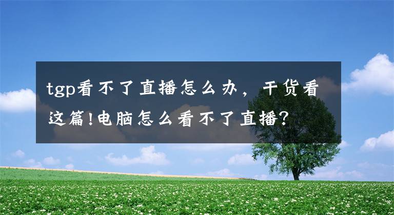 tgp看不了直播怎么辦，干貨看這篇!電腦怎么看不了直播？