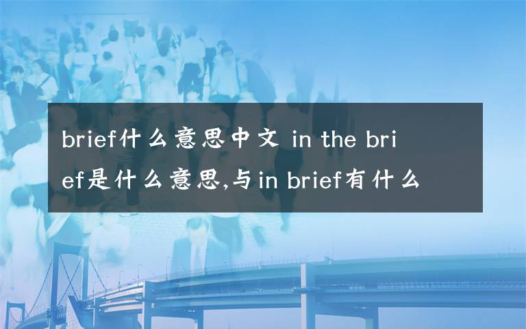 brief什么意思中文 in the brief是什么意思,與in brief有什么區(qū)別?