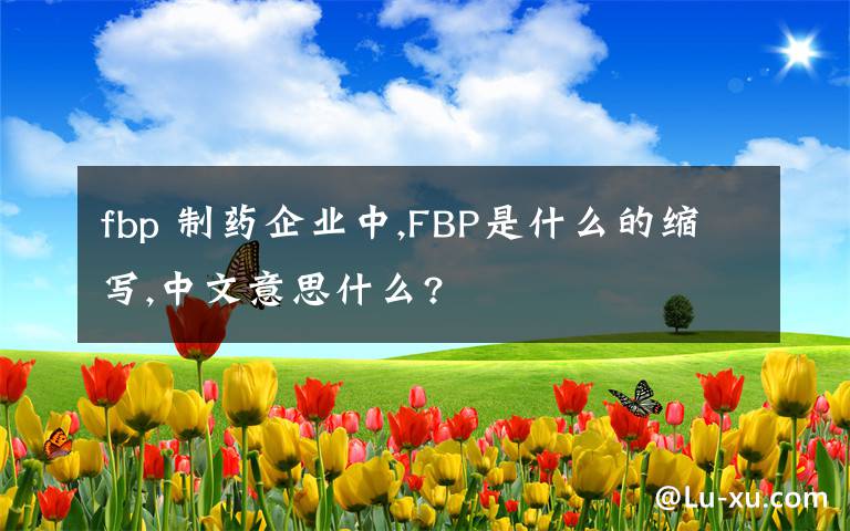 fbp 制藥企業(yè)中,FBP是什么的縮寫,中文意思什么?