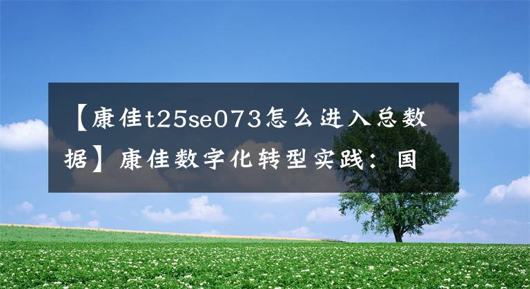 【康佳t25se073怎么進(jìn)入總數(shù)據(jù)】康佳數(shù)字化轉(zhuǎn)型實(shí)踐：國(guó)家的希望、產(chǎn)業(yè)的需要