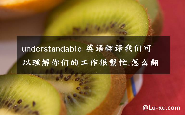 understandable 英語翻譯我們可以理解你們的工作很繁忙.怎么翻譯.要 your.is understandable的句型.不要we und