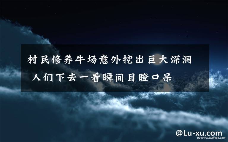 村民修養(yǎng)牛場(chǎng)意外挖出巨大深洞 人們下去一看瞬間目瞪口呆