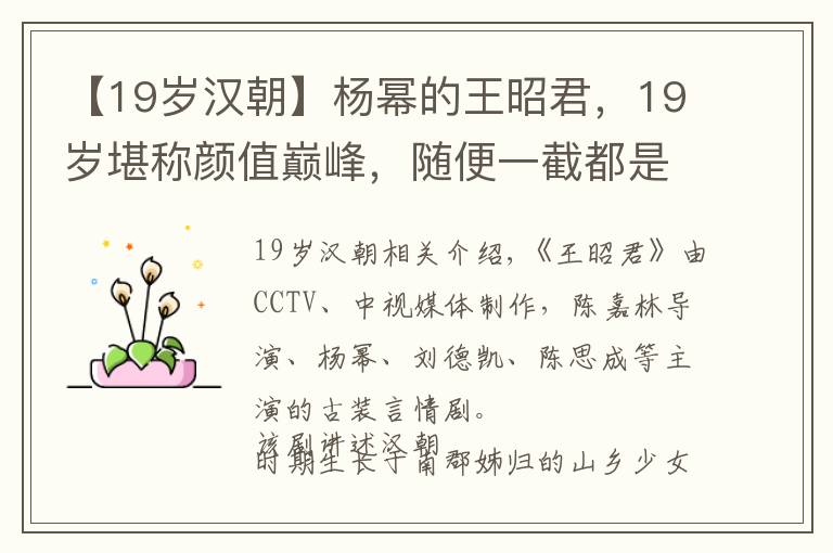 【19歲漢朝】楊冪的王昭君，19歲堪稱顏值巔峰，隨便一截都是畫，青澀靈動(dòng)