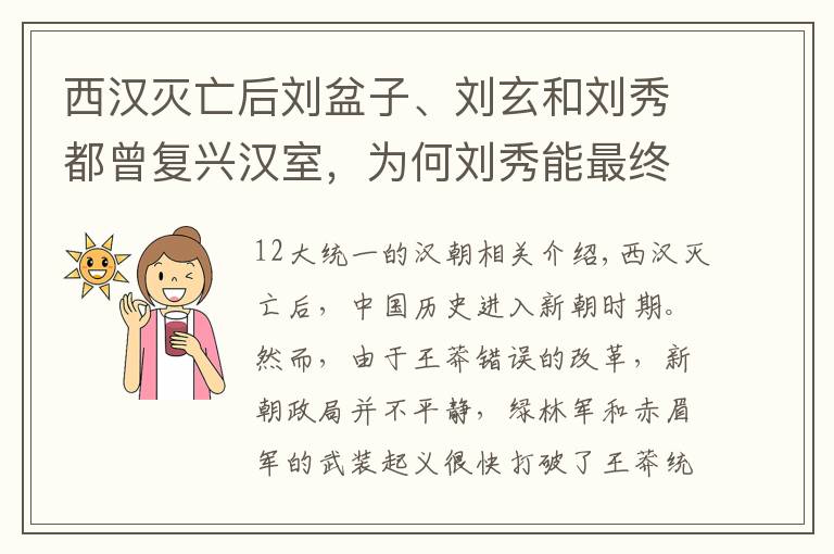 西漢滅亡后劉盆子、劉玄和劉秀都曾復興漢室，為何劉秀能最終成功