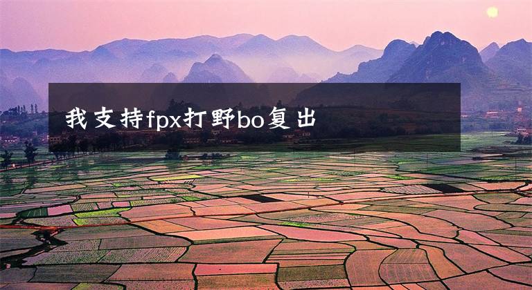 我支持fpx打野bo復(fù)出