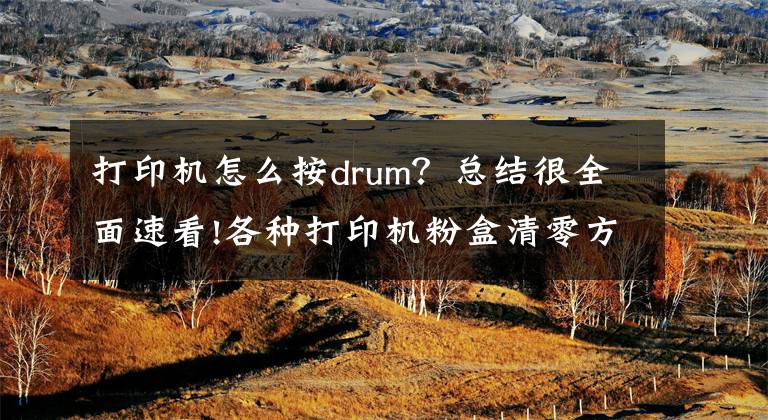 打印機怎么按drum？總結(jié)很全面速看!各種打印機粉盒清零方法