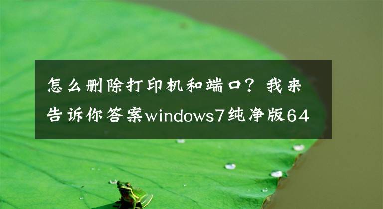 怎么刪除打印機(jī)和端口？我來告訴你答案windows7純凈版64位系統(tǒng)中打印機(jī)驅(qū)動(dòng)卸載的方法