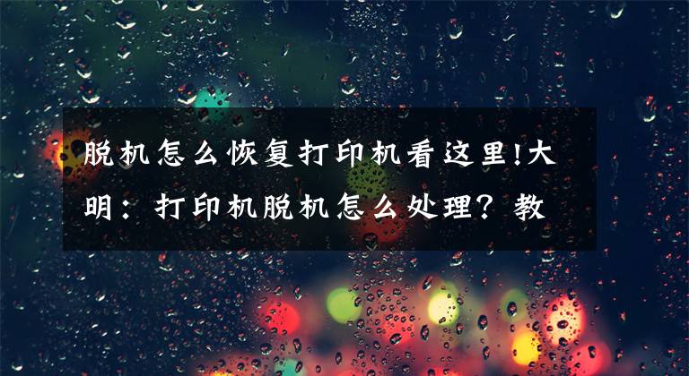 脫機(jī)怎么恢復(fù)打印機(jī)看這里!大明：打印機(jī)脫機(jī)怎么處理？教你方法，輕松解決