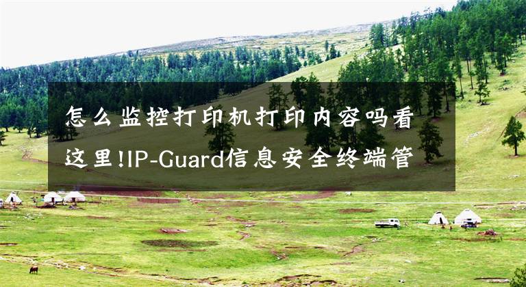 怎么監(jiān)控打印機(jī)打印內(nèi)容嗎看這里!IP-Guard信息安全終端管理-打印管控