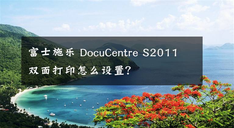 富士施樂 DocuCentre S2011 雙面打印怎么設置？