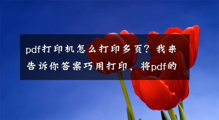 pdf打印機(jī)怎么打印多頁？我來告訴你答案巧用打印，將pdf的多頁內(nèi)容合并成一頁