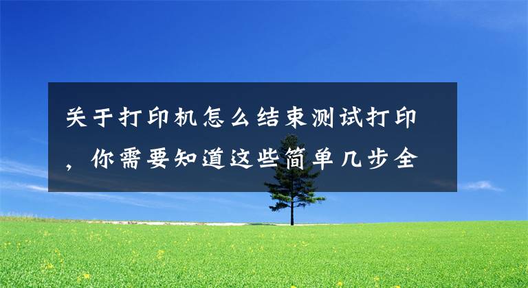 關(guān)于打印機(jī)怎么結(jié)束測(cè)試打印，你需要知道這些簡(jiǎn)單幾步全搞定 惠普1007打印機(jī)如何啟動(dòng)和停止打印后臺(tái)程序