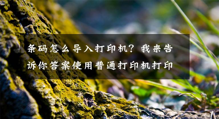 條碼怎么導(dǎo)入打印機？我來告訴你答案使用普通打印機打印條碼標簽