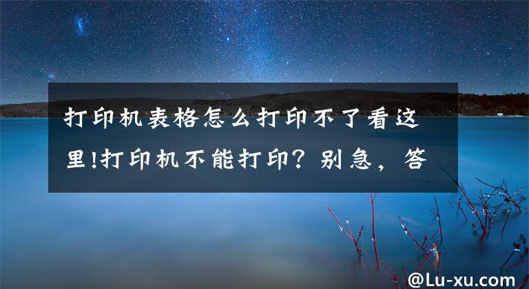 打印機(jī)表格怎么打印不了看這里!打印機(jī)不能打?。縿e急，答案在這