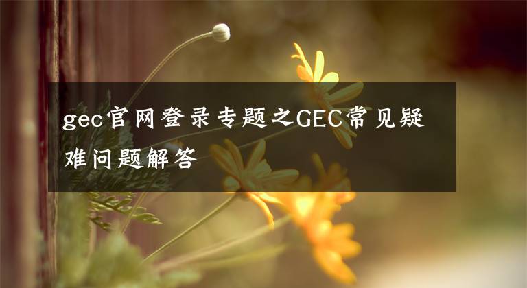 gec官網(wǎng)登錄專題之GEC常見(jiàn)疑難問(wèn)題解答