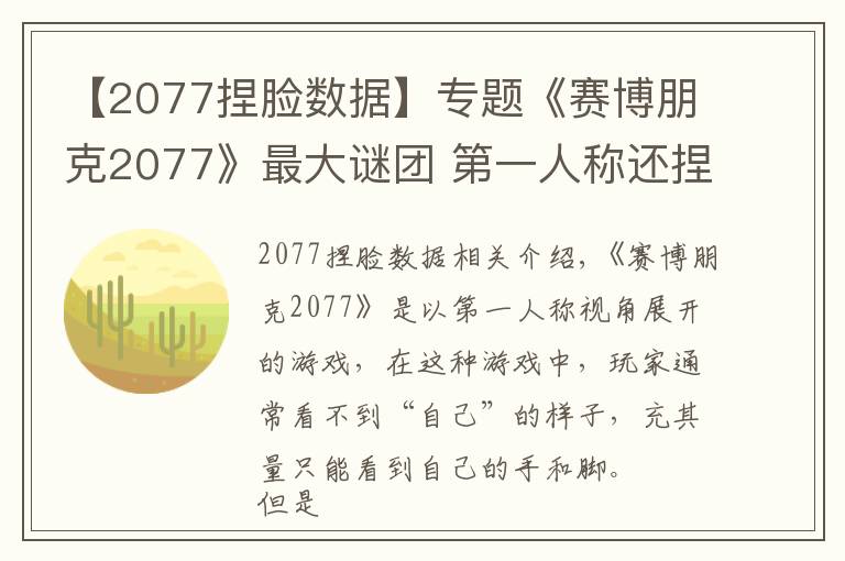 【2077捏臉數(shù)據(jù)】專題《賽博朋克2077》最大謎團(tuán) 第一人稱還捏臉干什么？