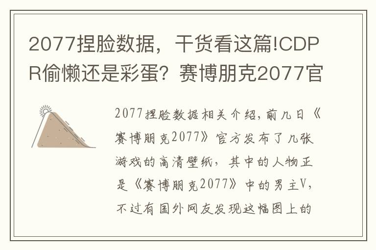 2077捏臉數(shù)據(jù)，干貨看這篇!CDPR偷懶還是彩蛋？賽博朋克2077官方海報男主用了杰洛特的臉？