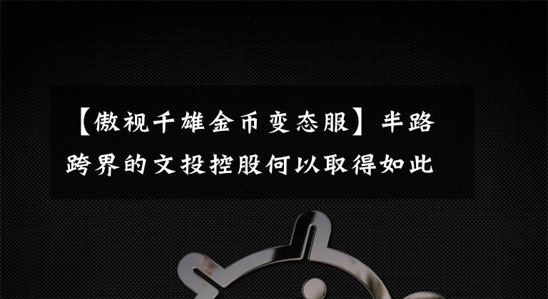 【傲視千雄金幣變態(tài)服】半路跨界的文投控股何以取得如此亮眼的成績