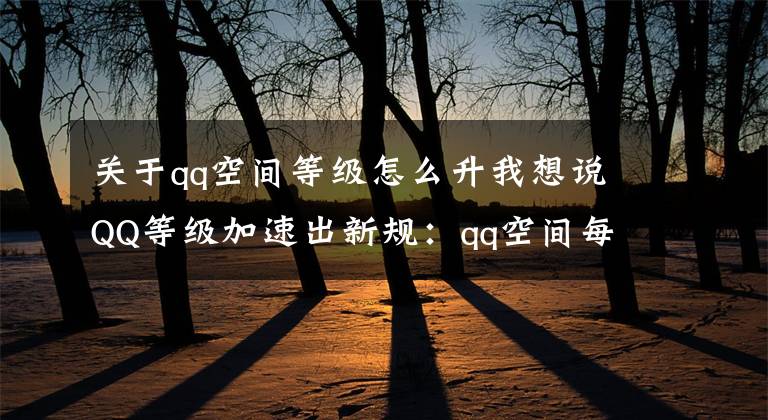 關(guān)于qq空間等級(jí)怎么升我想說QQ等級(jí)加速出新規(guī)：qq空間每日訪客超10人可獲0.5天加速