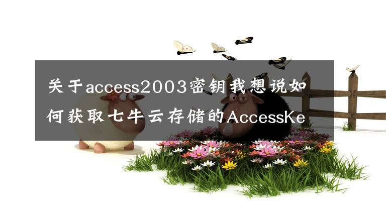 關(guān)于access2003密鑰我想說如何獲取七牛云存儲的AccessKey和SecretKey