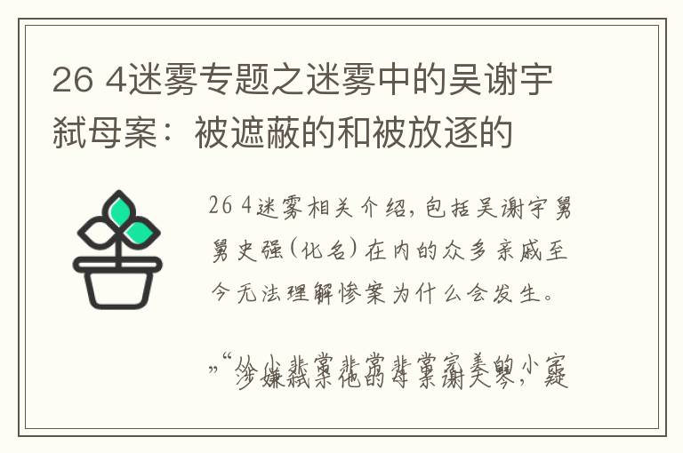 26 4迷霧專題之迷霧中的吳謝宇弒母案：被遮蔽的和被放逐的