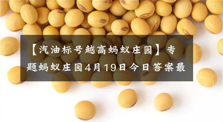 【汽油標(biāo)號(hào)越高螞蟻莊園】專題螞蟻莊園4月19日今日答案最新 汽油有92號(hào)95號(hào)等標(biāo)號(hào)標(biāo)號(hào)越高說(shuō)明汽油？