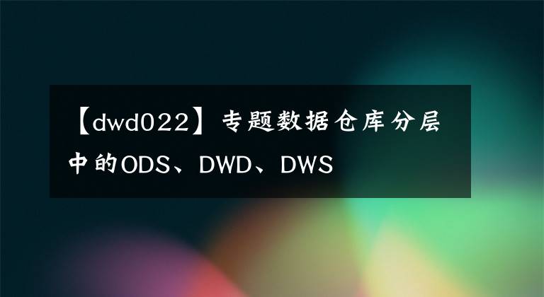 【dwd022】專題數(shù)據(jù)倉庫分層中的ODS、DWD、DWS