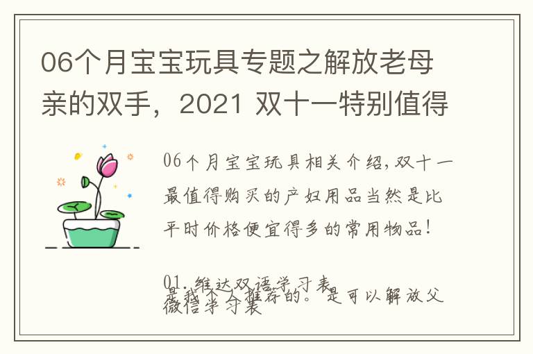 06個(gè)月寶寶玩具專題之解放老母親的雙手，2021 雙十一特別值得買的母嬰好物推薦清單