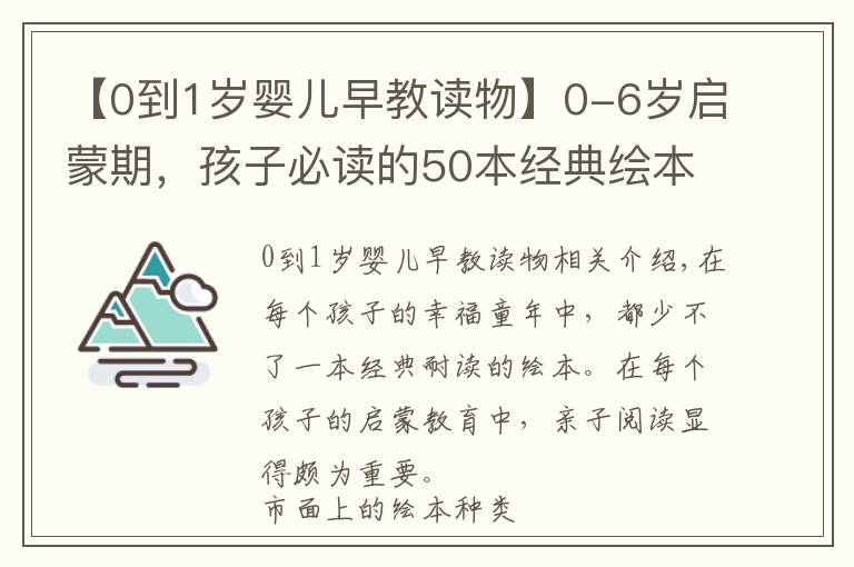 【0到1歲嬰兒早教讀物】0-6歲啟蒙期，孩子必讀的50本經(jīng)典繪本！