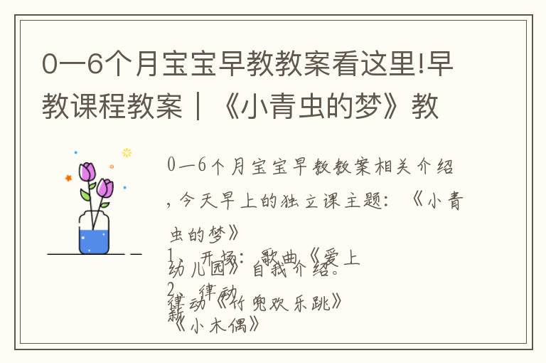 0一6個月寶寶早教教案看這里!早教課程教案｜《小青蟲的夢》教會寶寶堅持自己的夢想