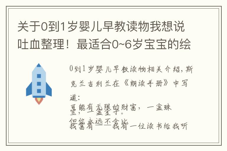 關(guān)于0到1歲嬰兒早教讀物我想說吐血整理！最適合0~6歲寶寶的繪本大全，爸媽趕快收藏