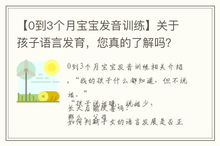 【0到3個月寶寶發(fā)音訓練】關于孩子語言發(fā)育，您真的了解嗎？