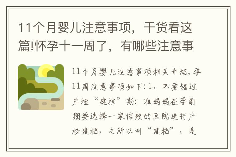 11個月嬰兒注意事項，干貨看這篇!懷孕十一周了，有哪些注意事項？