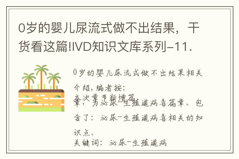 0歲的嬰兒尿流式做不出結(jié)果，干貨看這篇!IVD知識文庫系列-11.14微生物檢測の泌尿生殖道病毒