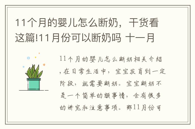 11個(gè)月的嬰兒怎么斷奶，干貨看這篇!11月份可以斷奶嗎 十一月份斷奶好不好