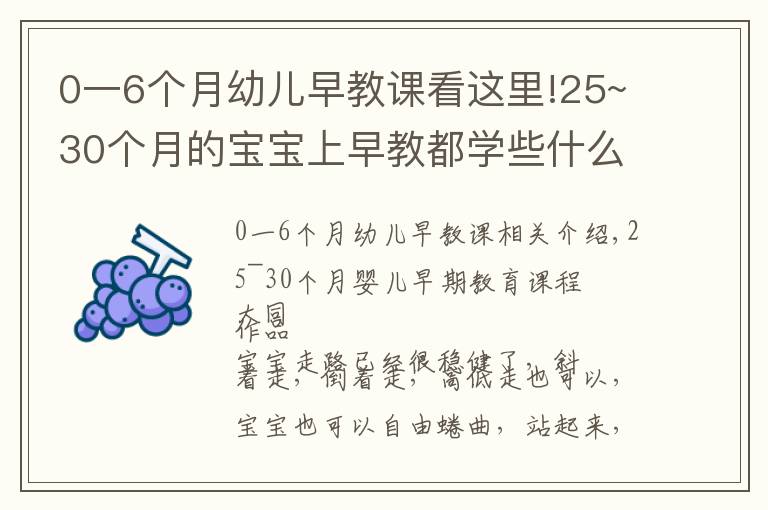 0一6個月幼兒早教課看這里!25~30個月的寶寶上早教都學(xué)些什么？看這一篇文章就夠了