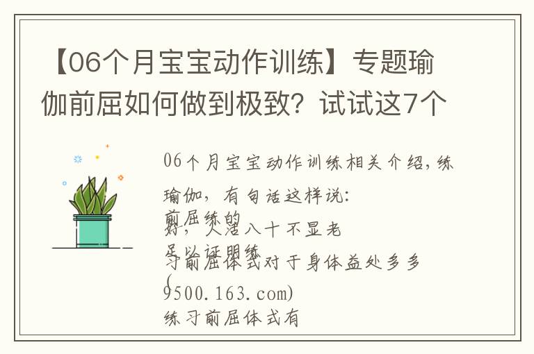 【06個月寶寶動作訓練】專題瑜伽前屈如何做到極致？試試這7個動作，效果立竿見影