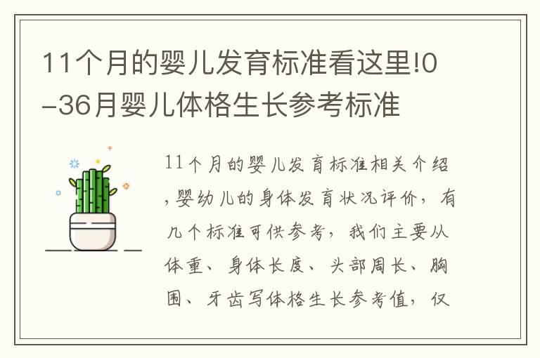 11個(gè)月的嬰兒發(fā)育標(biāo)準(zhǔn)看這里!0-36月嬰兒體格生長參考標(biāo)準(zhǔn)