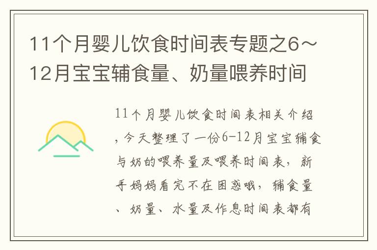 11個(gè)月嬰兒飲食時(shí)間表專(zhuān)題之6～12月寶寶輔食量、奶量喂養(yǎng)時(shí)間表，新手媽媽收藏