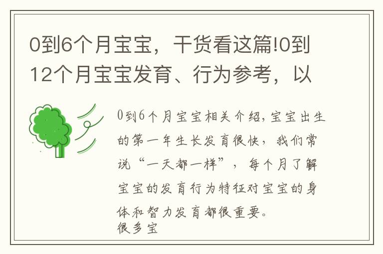 0到6個(gè)月寶寶，干貨看這篇!0到12個(gè)月寶寶發(fā)育、行為參考，以及0到12個(gè)月寶寶早教訓(xùn)練