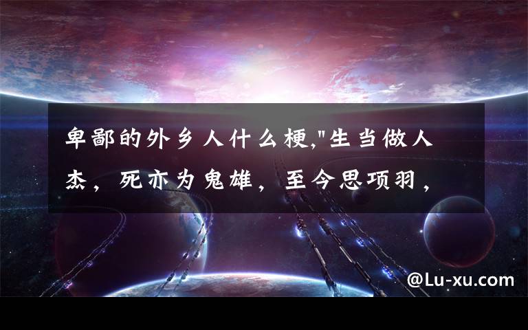 卑鄙的外鄉(xiāng)人什么梗,